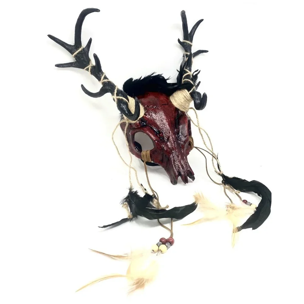 Krampus Ram Goat Demon with Horns Devil Halloween Masquerade Masks Party